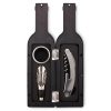Set 3 accesorii de vin in cutie cu forma de sticla, Everestus, SEAV01, otel inoxidabil, negru, rosu