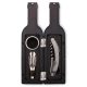 Set 3 accesorii de vin in cutie cu forma de sticla, Everestus, SEAV01, otel inoxidabil, negru, rosu