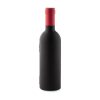 Set 3 accesorii de vin in cutie cu forma de sticla, Everestus, SEAV01, otel inoxidabil, negru, rosu