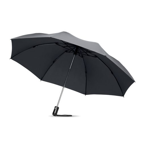 Umbrela 23 inch pliabila reversibila, cu deschidere si inchidere automata, poliester 190T, Everestus, UP20, gri