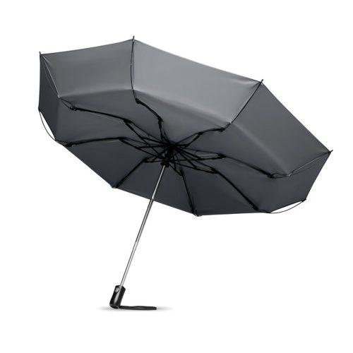 Umbrela 23 inch pliabila reversibila, cu deschidere si inchidere automata, poliester 190T, Everestus, UP20, gri