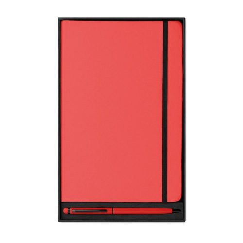 Set agenda A5 cu pagini dictando, Everestus, ST05, hartie, rosu