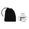 Set de 4 cuburi de gheata in husa, otel inoxidabil, Everestus, AV7, negru