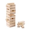 Turn de joc 54 piese din lemn, in husa din bumbac, Everestus, JJE01, natur, saculet de calatorie inclus