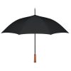 Umbrela 23 inch cu maner din lemn, deschidere automata, tesatura 190T, metal, Everestus, UA39, negru