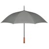 Umbrela 23 inch cu maner din lemn, deschidere automata, tesatura 190T rpet, metal, Everestus, UA41, gri