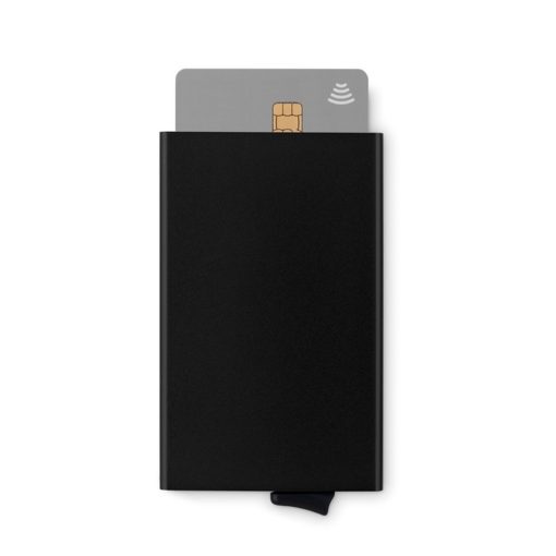 Portcard din aluminiu cu protectie RFID, Everestus, RF01, negru, 65x7x100 mm