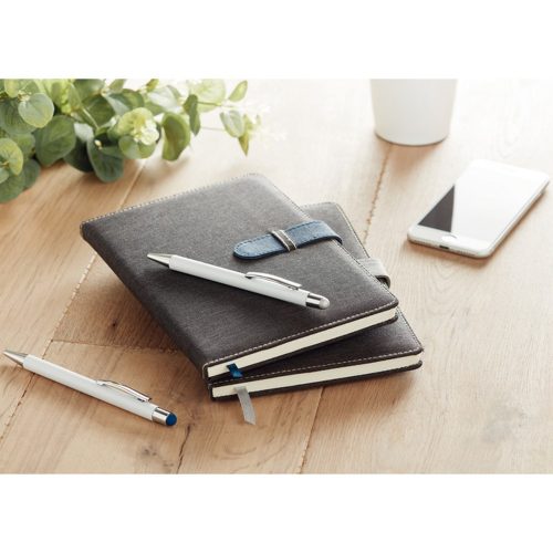 Agenda A5, 80 pagini, dictando, coperta cu aspect de jeans, Everestus, 9IA19266, Hartie, Albastru