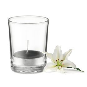   Lumanare aromatizata in sticla transparenta, Everestus, 9IA19049, Negru