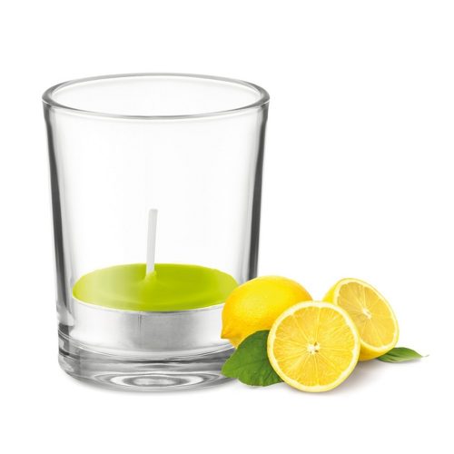 Lumanare aromatizata in sticla transparenta, Everestus, 9IA19050, Verde