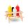 Set 4 recipiente condimente cu suport masa de picnic, Everestus, 20IAN414, Lemn, Polipropilena, Multicolor