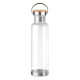 Sticla de apa 800 ml cu baza din otel si capac din bambus, Everestus, 20IAN295, Tritan, Transparent