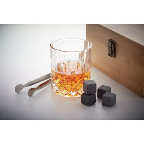 Set pentru whisky, 11 piese, 21,3x19,5x10,4 cm, Everestus, 20SEP0644, Sticla, Bambus, Natur