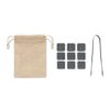Set pentru whisky, 10 piese, 13x10,9x3,8 cm, Everestus, 20SEP0645, Piatra, Bambus, Natur