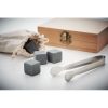 Set pentru whisky, 10 piese, 13x10,9x3,8 cm, Everestus, 20SEP0645, Piatra, Bambus, Natur