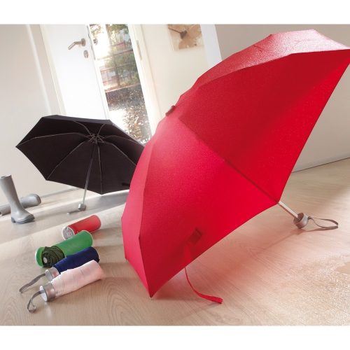 Umbrela de buzunar 88 cm, cu husa asortata, rosu, Everestus, UB30SY, aluminiu, fibra de sticla, poliester