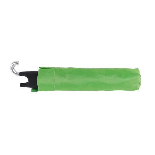Umbrela buzunar 98 cm, maner cu agatatoare, verde deschis, Everestus, UB39TT, aluminiu, fibra de sticla, poliester