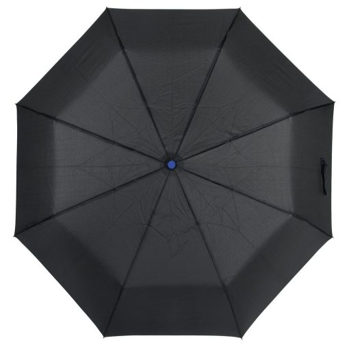 Umbrela de buzunar automata antivant 97 cm, ax metalic, negru, albastru, Everestus, UA44SE, metal, fibra de sticla, poliester