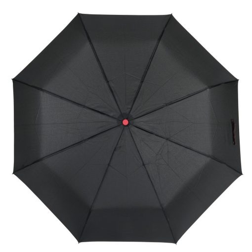 Umbrela de buzunar automata antivant 97 cm, ax metalic, rosu, negru, Everestus, UA47SE, metal, fibra de sticla, poliester