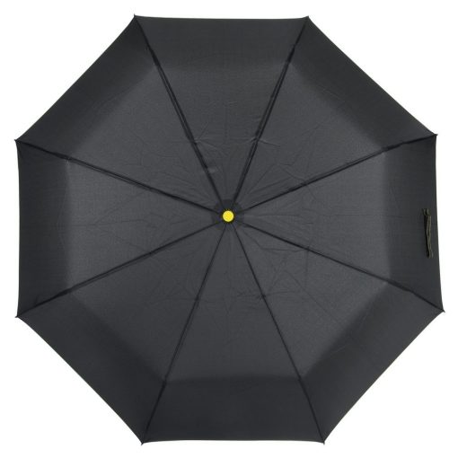 Umbrela de buzunar automata antivant 97 cm, ax metalic, negru, galben, Everestus, UA45SE, metal, fibra de sticla, poliester