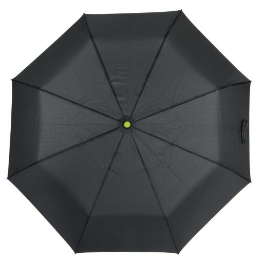 Umbrela de buzunar automata antivant 97 cm, ax metalic, negru, verde, Everestus, UA46SE, metal, fibra de sticla, poliester