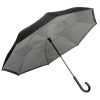 Umbrela automata 105 cm, reversibila, dispozitiv de siguranta, gri, negru, Everestus, UA40OE, metal, fibra de sticla, poliester