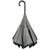 Umbrela automata 105 cm, reversibila, dispozitiv de siguranta, gri, negru, Everestus, UA40OE, metal, fibra de sticla, poliester
