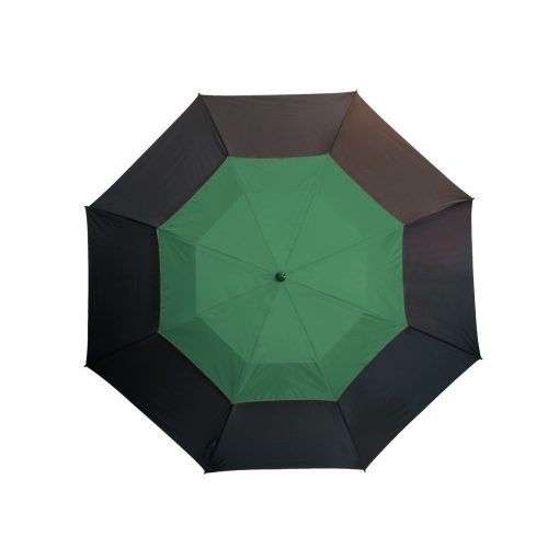Umbrela golf 132 cm, sistem de ventilatie, negru si verde inchis, Everestus, UG11MN, fibra de sticla, nailon, saculet inclus