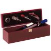 Set de vin, maro si argintiu, Everestus, AV01BX, lemn, otel inoxidabil