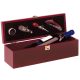 Set de vin, maro si argintiu, Everestus, AV01BX, lemn, otel inoxidabil