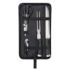 Set 4 cutite de bucatarie, 36 x 9 x 2,7 cm, Everestus, 20SEP0958, Otel, Plastic, Nylon, Argintiu, Negru