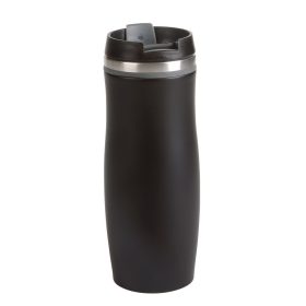   Cana de voiaj cu perete dublu, 400 ml, Everestus, DK02, otel inoxidabil, plastic, negru, gri