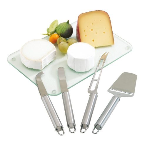 Set 4 ustensile pentru branza, Everestus, CEE01, otel inoxidabil, argintiu