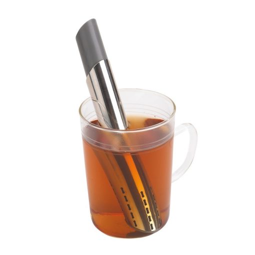Strecuratoare ceai cu mecanism de presare, Everestus, STE02, otel inoxidabil, argintiu, gri
