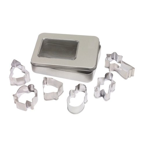 Set 6 forme de prajituri, 11,6 x 8,7 x 2,3 cm, Everestus, 20SEP0953, Otel, Argintiu