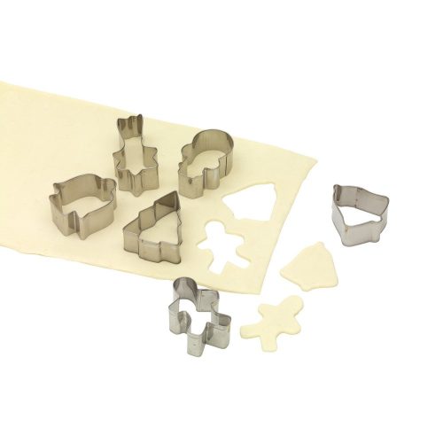 Set 6 forme de prajituri, 11,6 x 8,7 x 2,3 cm, Everestus, 20SEP0953, Otel, Argintiu