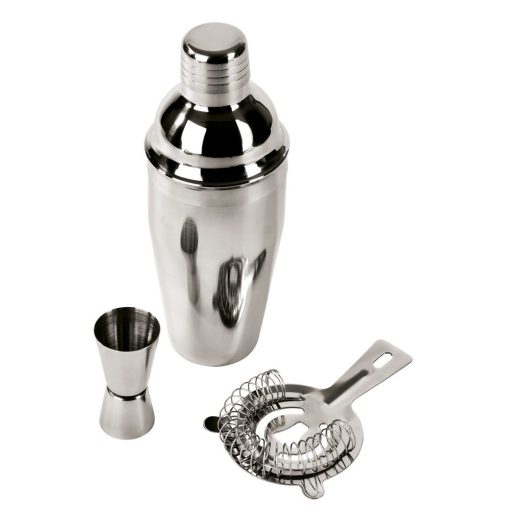 Shaker pentru cocktail, Everestus, 21OCT1457, 550 ml, Ø8 x 22 cm, Otel, Argintiu, saculet inclus