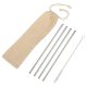 Set 4 paie drepte si perie, in saculet ecologic, Everestus, DY02, otel inoxidabil, bumbac, argintiu