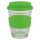 Cana de voiaj, 350 ml, ⌀8,5 x 11 cm, Everestus, 20SEP0947, Sticla, Silicon, Transparent, Verde