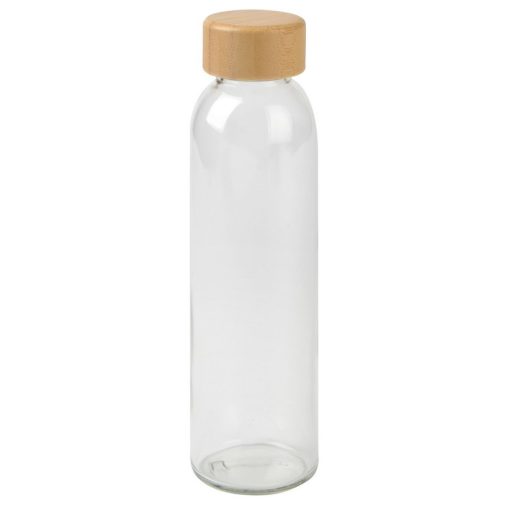 Sticla sport pentru apa, 500 ml, ⌀6,2 x 23 cm, Everestus, 20SEP0938, Sticla, Bambus, Maro, Transparent