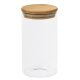 Borcan, Everestus, 21OCT0031, 700 ml, Ø8.5 x 15.5 cm, Sticla, Bambus, Silicon, Maro, Transparent