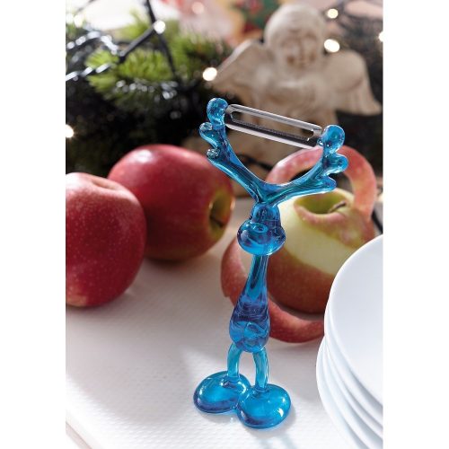 Curatator de legume in forma de elan, Everestus, PRE01, acril, otel inoxidabil, albastru