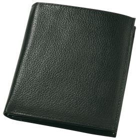   Portofel negru pentru monede, bancnote si carduri, Everestus, PO06MA, piele, 105x120x15 mm