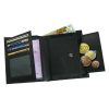 Portofel negru pentru monede, bancnote si carduri, Everestus, PO06MA, piele, 105x120x15 mm, lupa de citit inclusa
