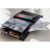 Portofel negru pentru monede, bancnote si carduri, Everestus, PO03DS, piele, 125x100x20 mm, lupa de citit inclusa