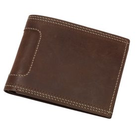   Portofel maro pentru carduri, carti de vizita si bancnote, Everestus, PO13WE, piele, 115x91x19 mm