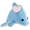 Delfin de Plus, inaltime 13 cm, Kidonero, Colectia "Micul meu prieten", JPK061, poliester, albastru, alb, radiera inclusa