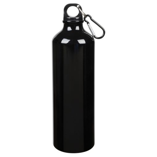 Sticla de apa 750 ml cu carabina asortata, Everestus, 20IAN1474, Negru, Aluminiu, Plastic, saculet inclus