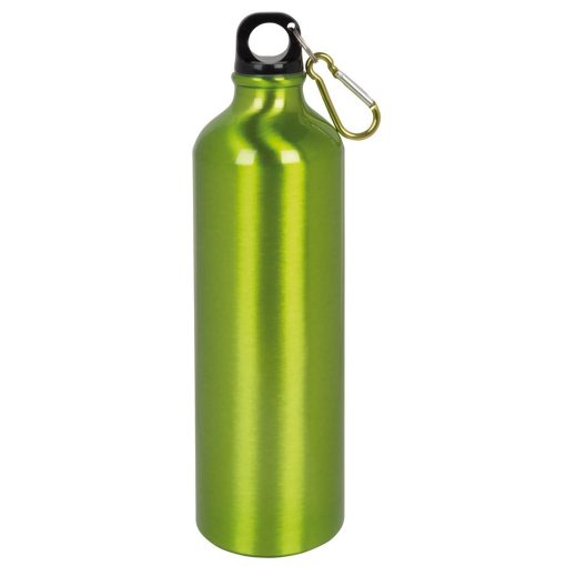 Sticla de apa 750 ml cu carabina asortata, Everestus, 20IAN1477, Verde, Aluminiu, Plastic, saculet inclus