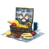 Cos pentru picnic, 2 persoane, albastru, alb, Everestus, CP04CK, lemn
